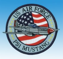 Gestickte Abzeichen P-51 Mustang US Air Force